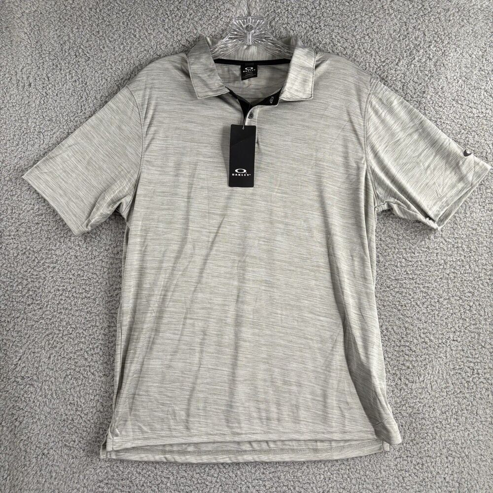 NWT Oakley Hydrolix Polo Shirt Mens Extra Small XS Short Sleeve Performance Gray